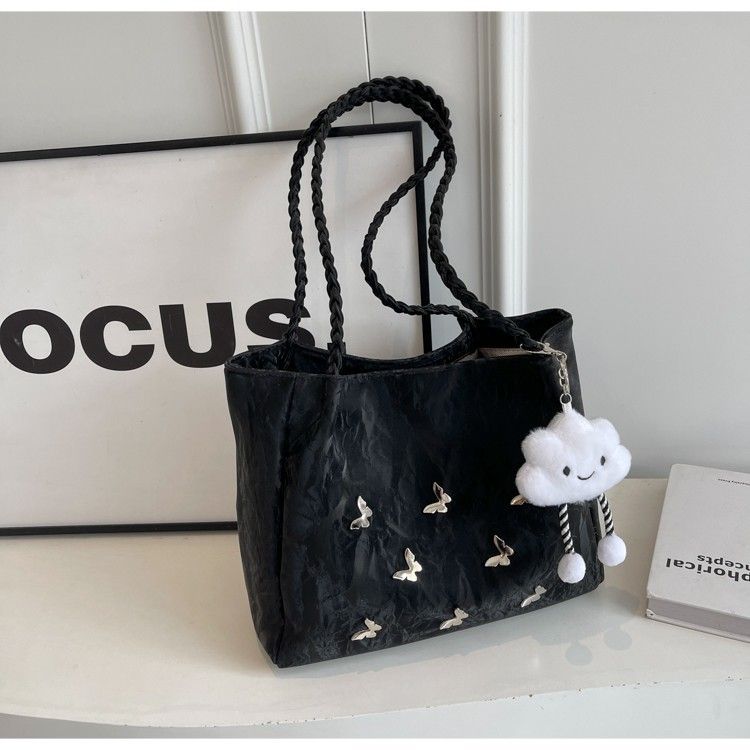 Borsa tote elegante da donna grande borsa a spalla con farfalla_voghion.com
