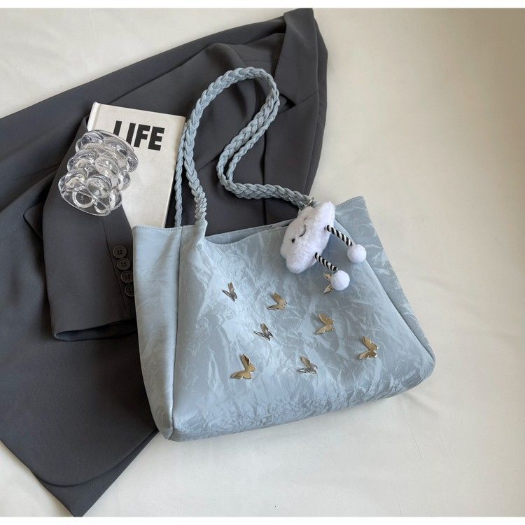 Borsa tote elegante da donna grande borsa a spalla con farfalla_voghion.com