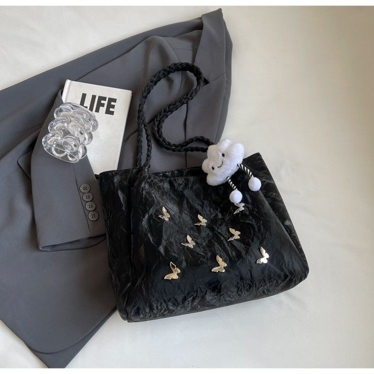 Borsa tote elegante da donna grande borsa a spalla con farfalla_voghion.com
