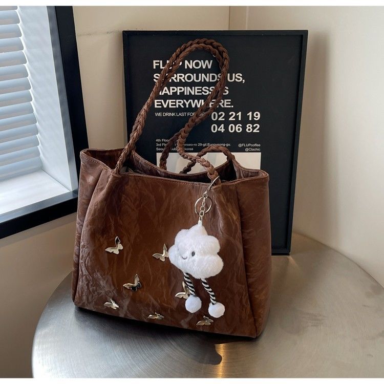 Borsa tote elegante da donna grande borsa a spalla con farfalla_voghion.com