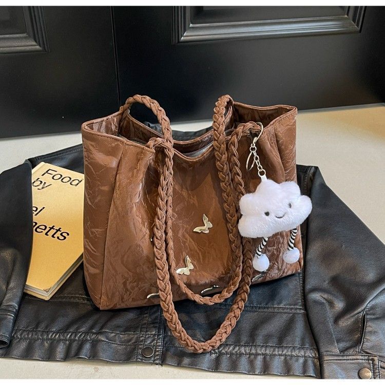 Borsa tote elegante da donna grande borsa a spalla con farfalla_voghion.com