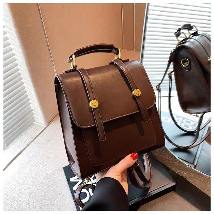 2026 New Women's Vintage Trendy Fashion Small Backpack, Large Capacity For Commuting, Ladies' Backpack And Handbag_voghion.com