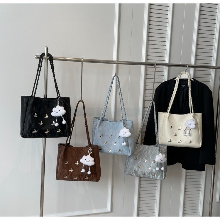 Borsa tote elegante da donna grande borsa a spalla con farfalla_voghion.com