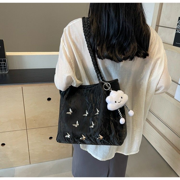 Borsa tote elegante da donna grande borsa a spalla con farfalla_voghion.com