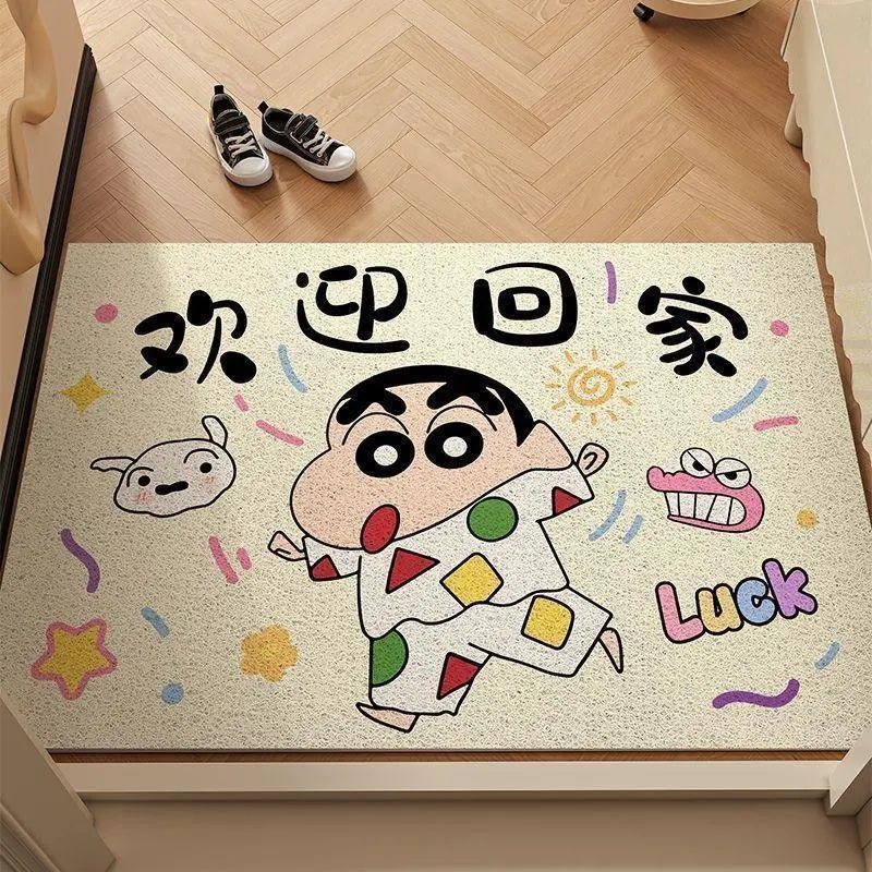 蜡笔小新耐磨硅藻泥可裁剪入户地垫玄关进门地毯玄关门口换鞋地垫 图片 3