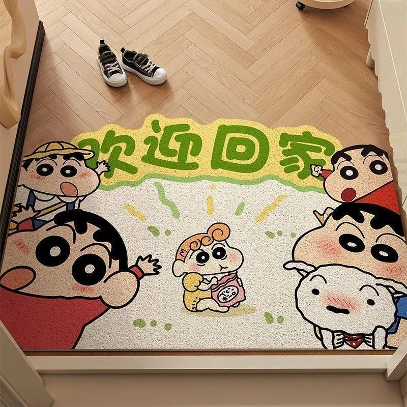 蜡笔小新耐磨硅藻泥可裁剪入户地垫玄关进门地毯玄关门口换鞋地垫 图片 6