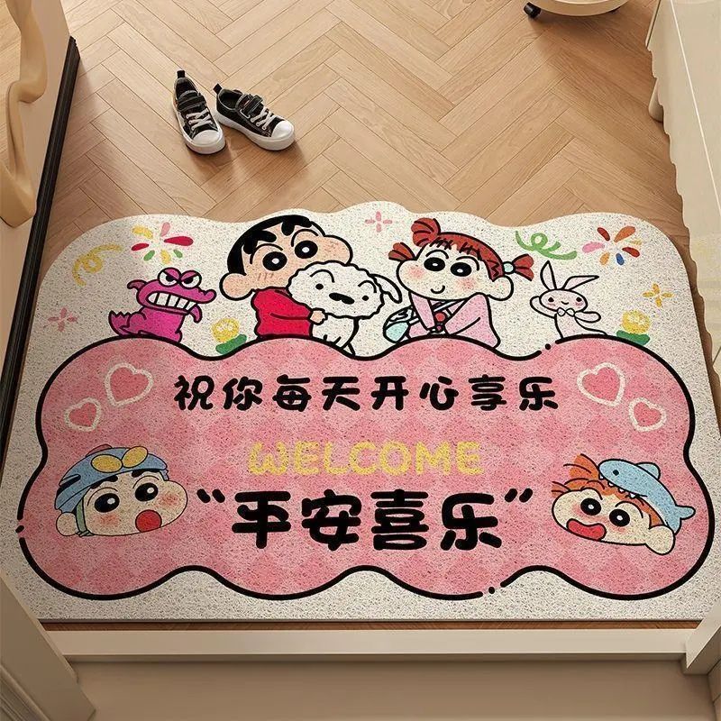 蜡笔小新耐磨硅藻泥可裁剪入户地垫玄关进门地毯玄关门口换鞋地垫 图片 4