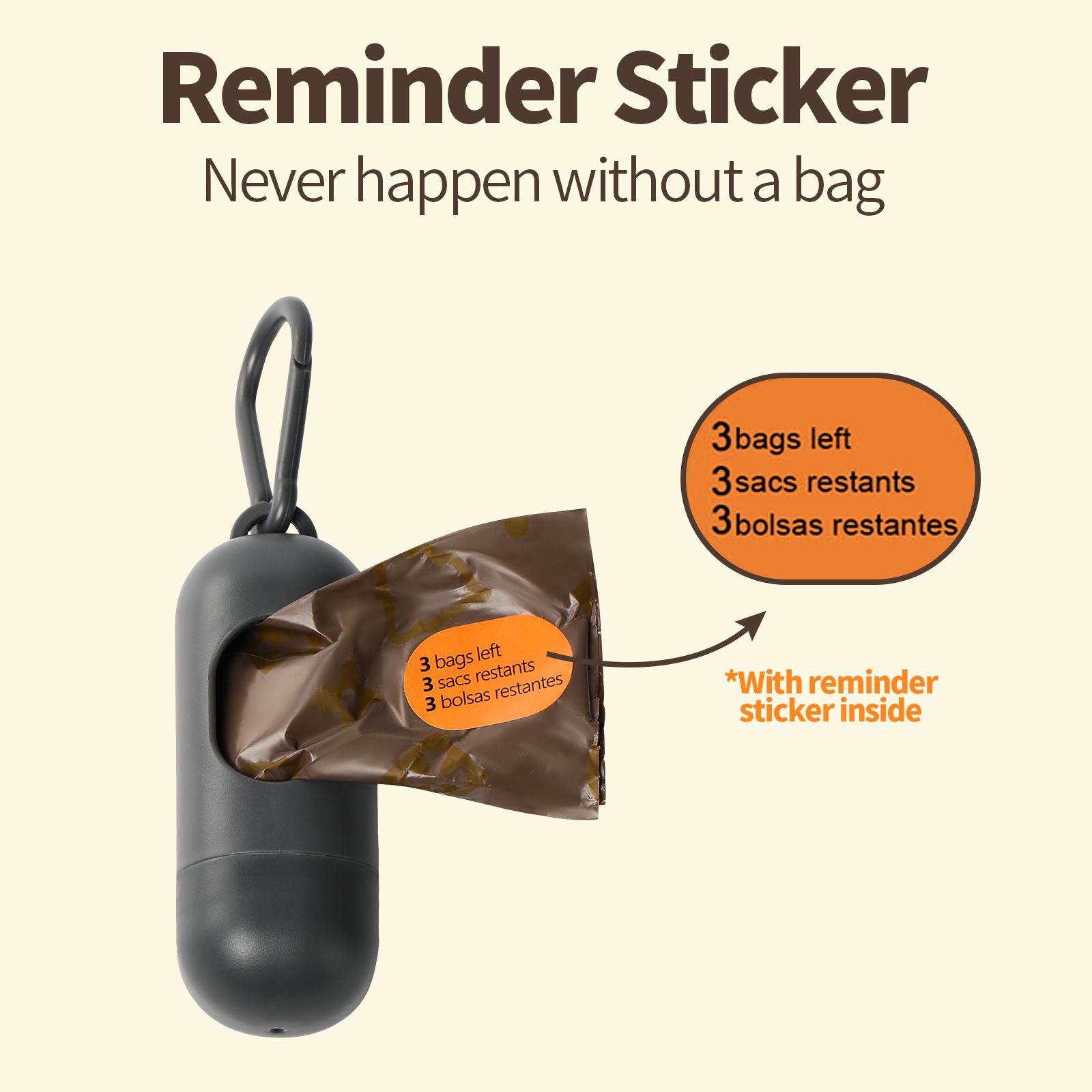 Scented Pet Waste Bags, Thickened Disposable Dog Poop Bags with Reminder Stickers