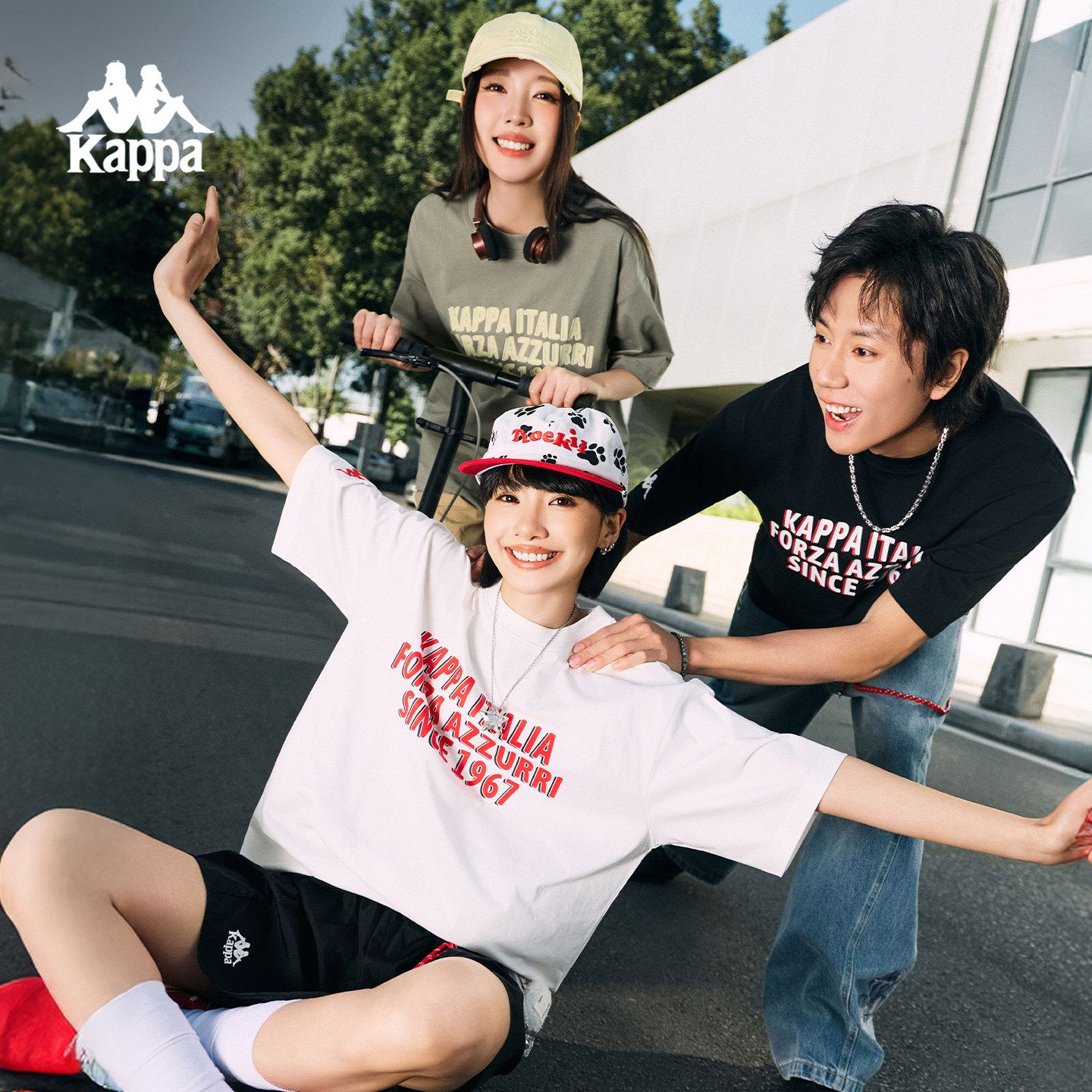 Kappa卡帕背靠背运动t恤男女新款字母印花休闲凉感抗菌短袖上衣潮