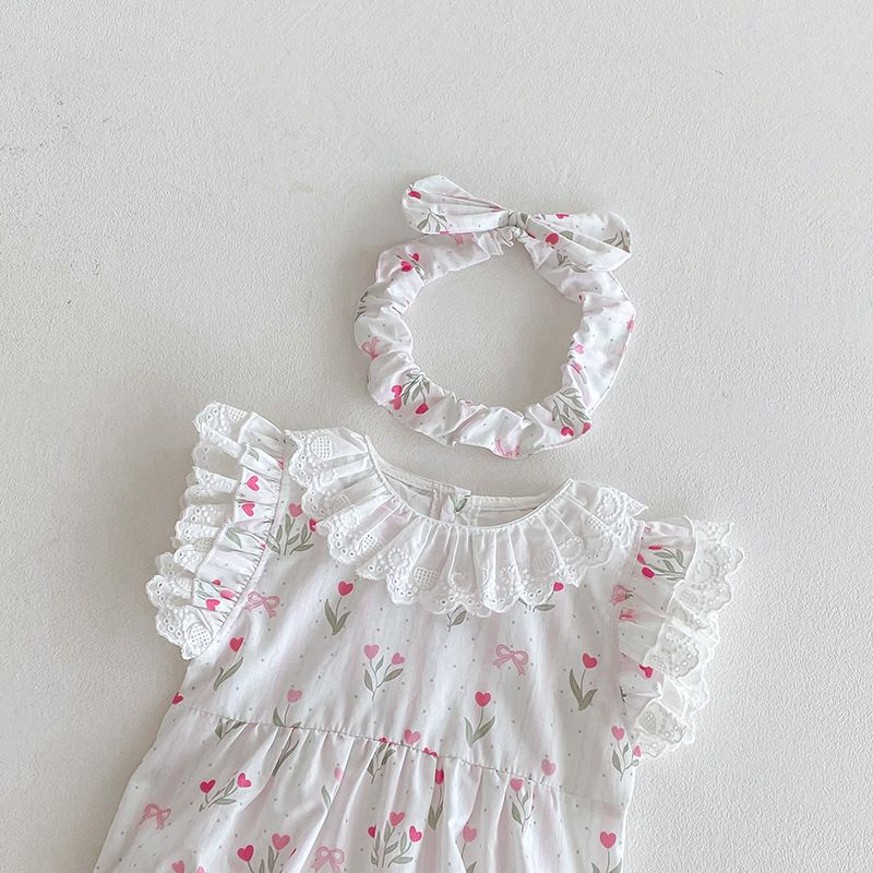 Atmosphärischer Spitzen-spieler Für Mädchen Sommerkleid_voghion.com