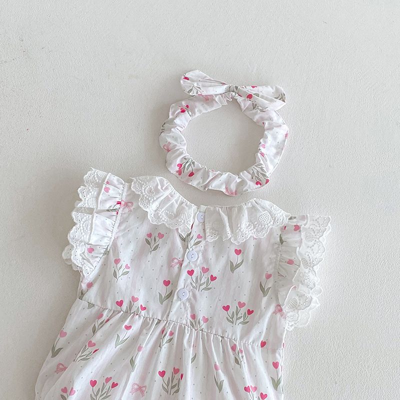 Atmosphärischer Spitzen-spieler Für Mädchen Sommerkleid_voghion.com