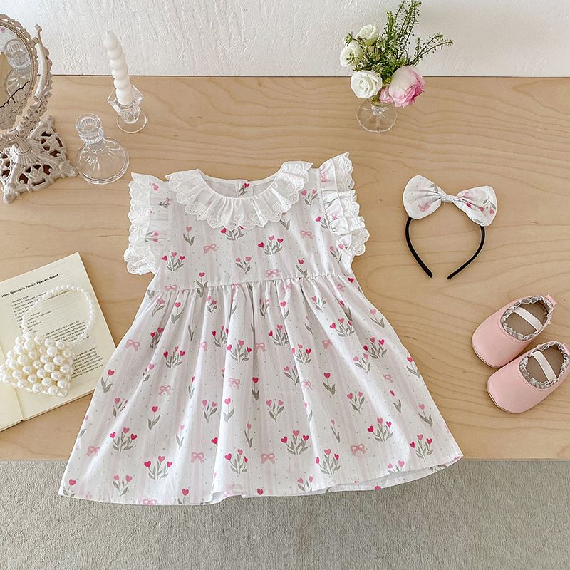 Atmosphärischer Spitzen-spieler Für Mädchen Sommerkleid_voghion.com