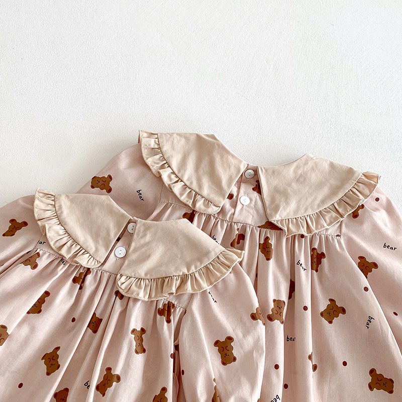 Langarm Baby Mädchen Romper Kleid Mit Rüschen Und Kragen_voghion.com
