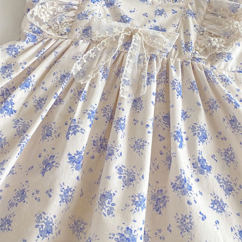 Barboteuse à fleurs pour bébé fille robe été style princesse_voghion.com