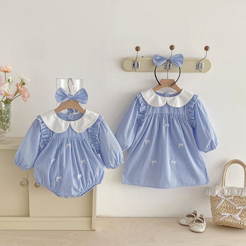 Mädchen Langarm Kleid Gestreiftes Freizeitkleid Für Den Herbst_voghion.com