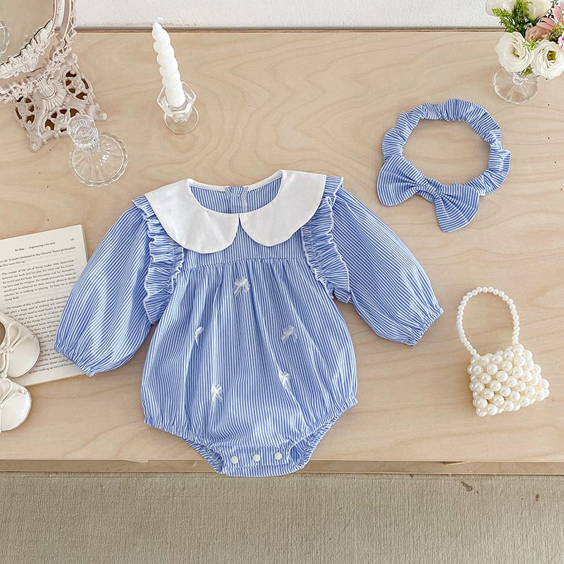 Mädchen Langarm Kleid Gestreiftes Freizeitkleid Für Den Herbst_voghion.com