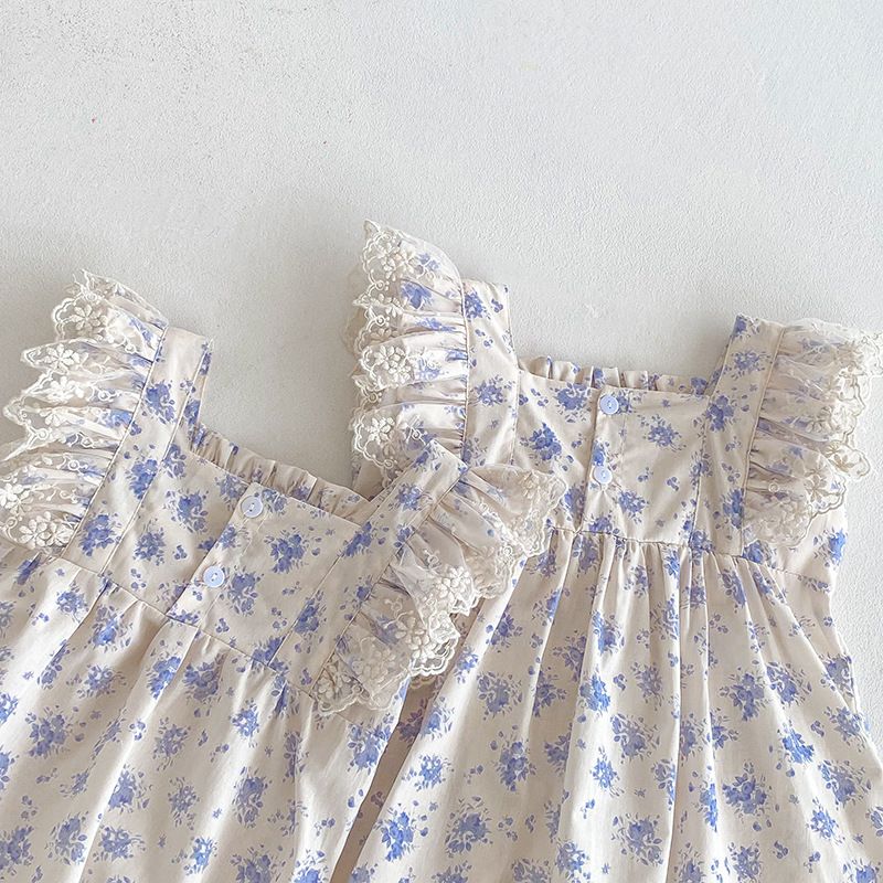 Barboteuse à fleurs pour bébé fille robe été style princesse_voghion.com
