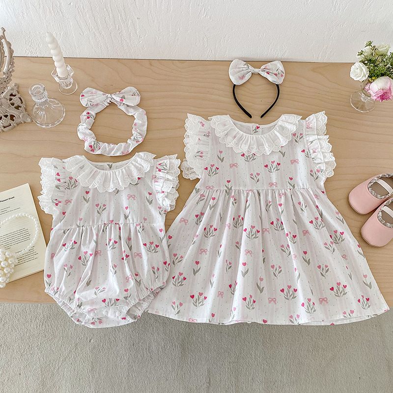 Atmosphärischer Spitzen-spieler Für Mädchen Sommerkleid_voghion.com