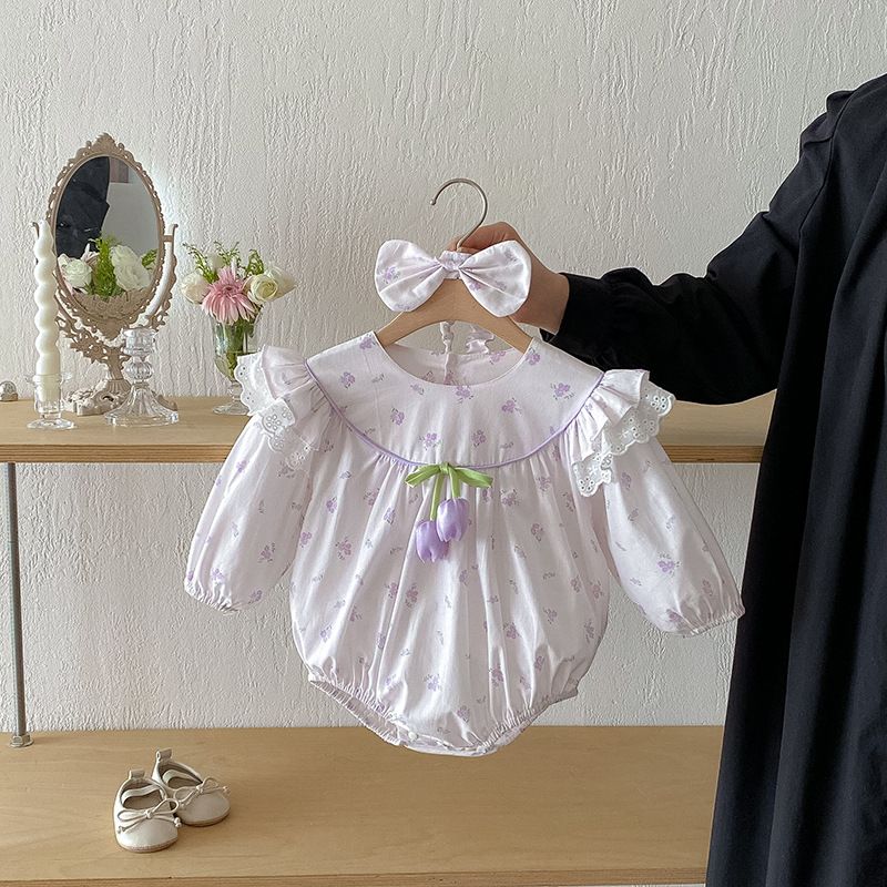 Langärmeliges Neujahrskleid, 26-teiliges Herbstoutfit, vielseitige Schwesterkleidung, Jumpsuit mit floraler Spitze für_voghion.com