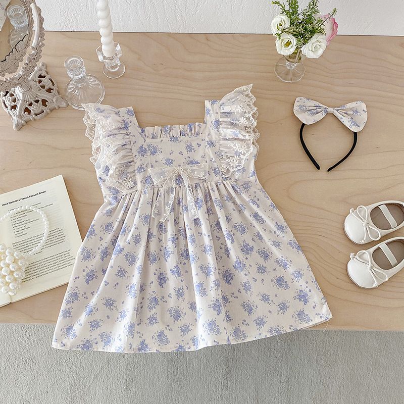 Barboteuse à fleurs pour bébé fille robe été style princesse_voghion.com