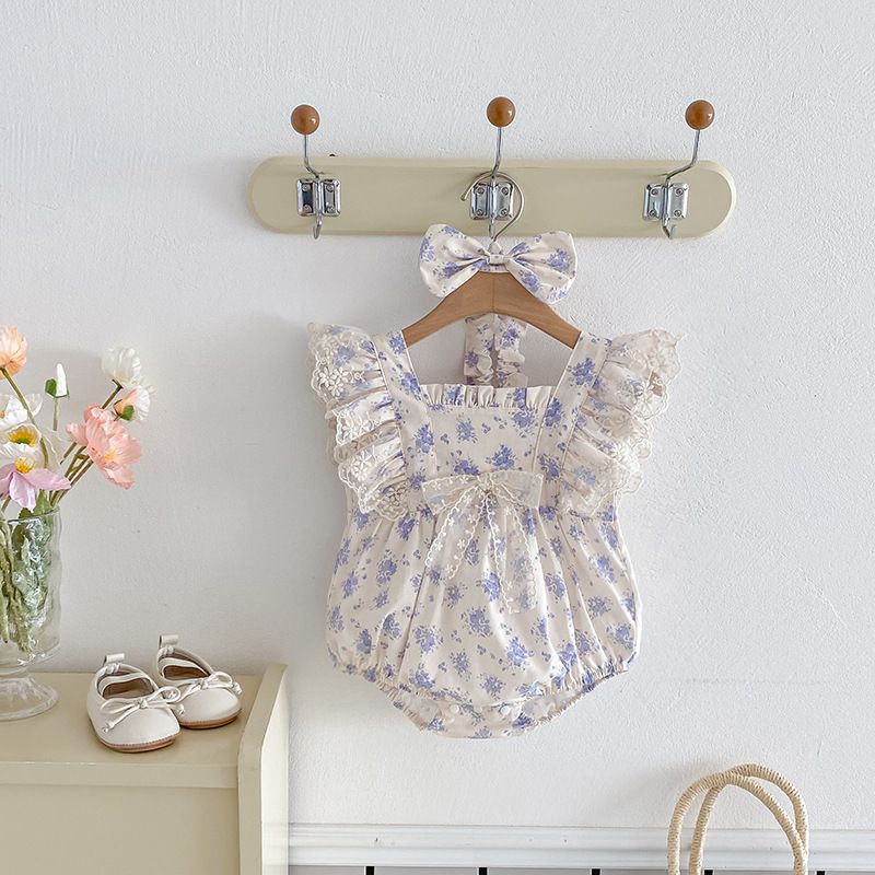 Combinaison d'été 2026 à manches papillon pour bébé fille, style princesse, idéale pour les nouveau-nés._voghion.com