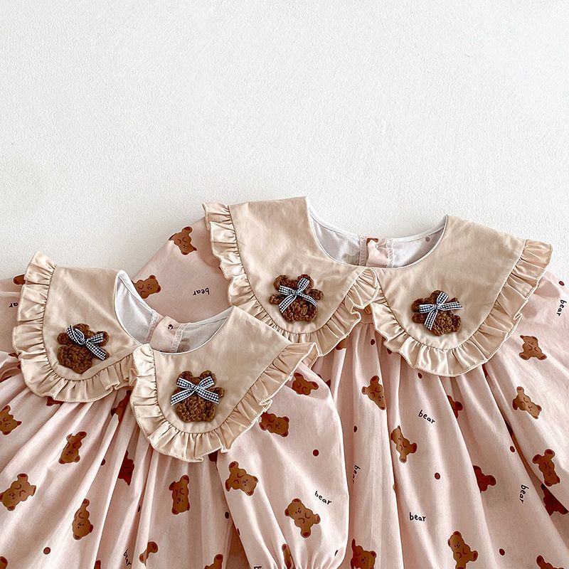 Langarm Baby Mädchen Romper Kleid Mit Rüschen Und Kragen_voghion.com