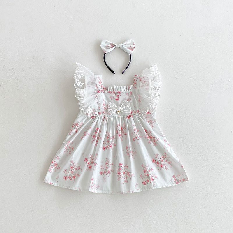 Robe barboteuse bébé fille style princesse dentelle été_voghion.com