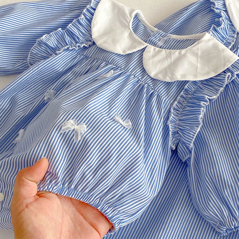 Mädchen Langarm Kleid Gestreiftes Freizeitkleid Für Den Herbst_voghion.com