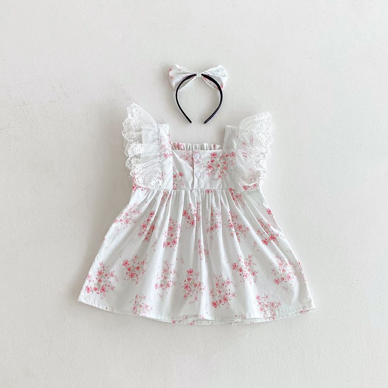 Robe barboteuse bébé fille style princesse dentelle été_voghion.com
