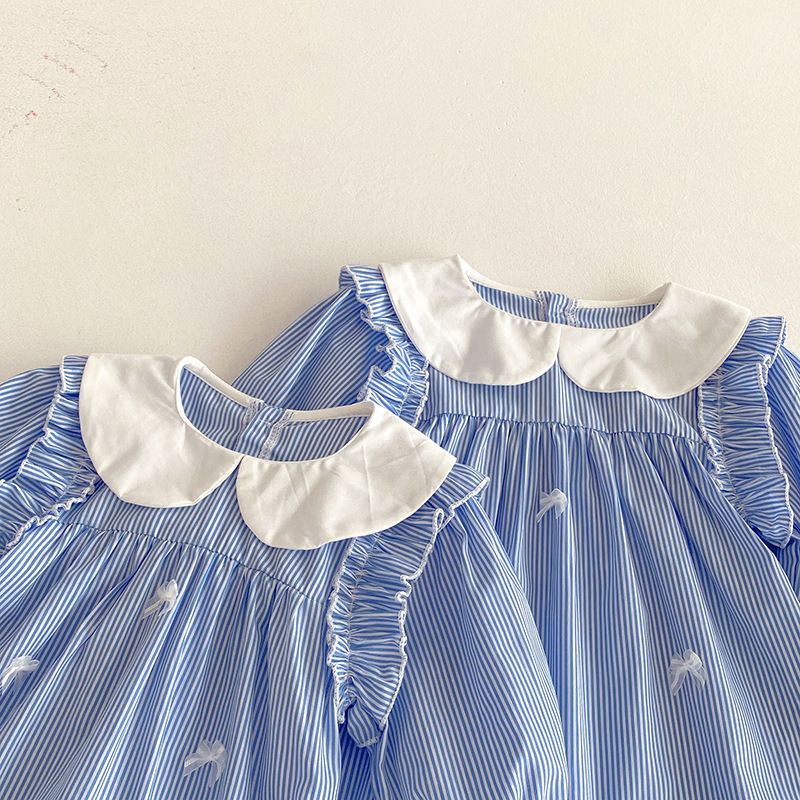 Mädchen Langarm Kleid Gestreiftes Freizeitkleid Für Den Herbst_voghion.com