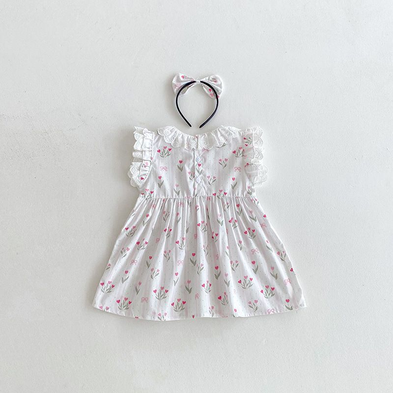 Atmosphärischer Spitzen-spieler Für Mädchen Sommerkleid_voghion.com