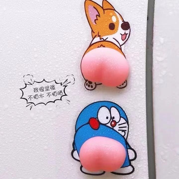 可爱卡通软屁屁冰箱贴蜡笔小新公仔硅胶防磕碰防撞垫爆款高颜值