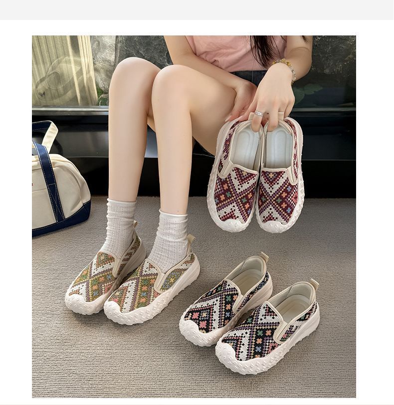 2026 Non-slip Wear-resistant Women's Sports Spring And Autumn Slip-on Soft-soled Breathable Casual Shoes_vogvips.com