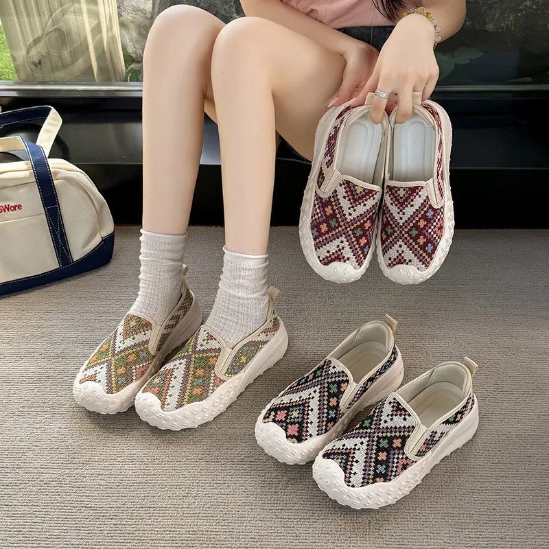 2026 Non-slip Wear-resistant Women's Sports Spring And Autumn Slip-on Soft-soled Breathable Casual Shoes_vogvips.com