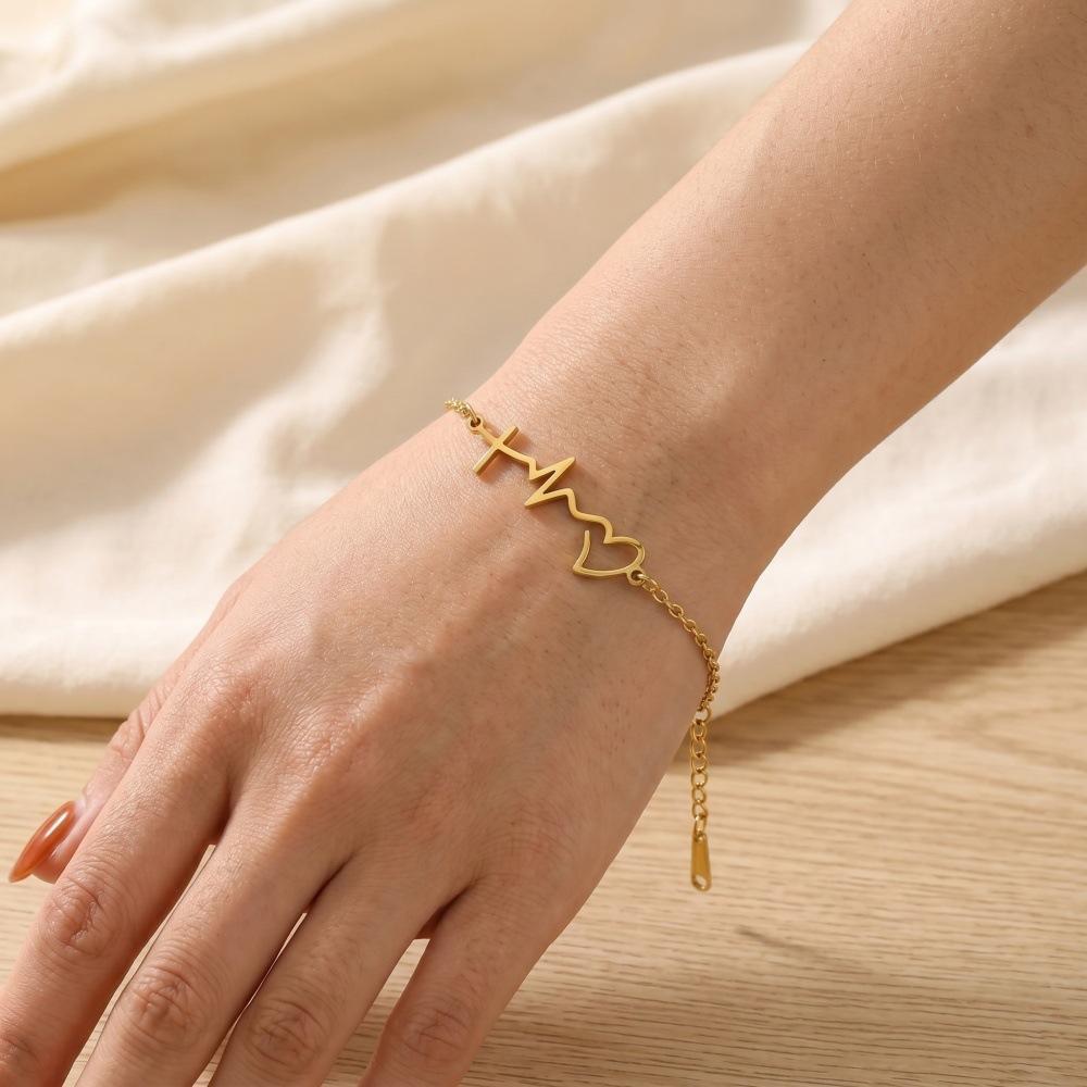 Summer New Women's Bracelet, Fashionable Ins-style Line ECG Design, Hollow Elegant Anklet_desvips.com