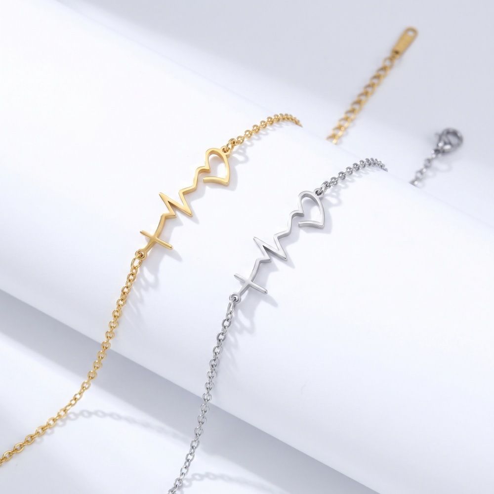 Summer New Women's Bracelet, Fashionable Ins-style Line ECG Design, Hollow Elegant Anklet_voghion.com
