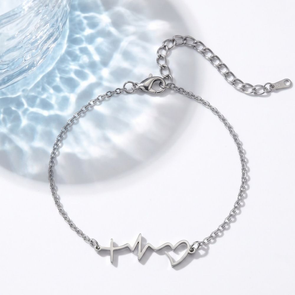 Summer New Women's Bracelet, Fashionable Ins-style Line ECG Design, Hollow Elegant Anklet_desvips.com