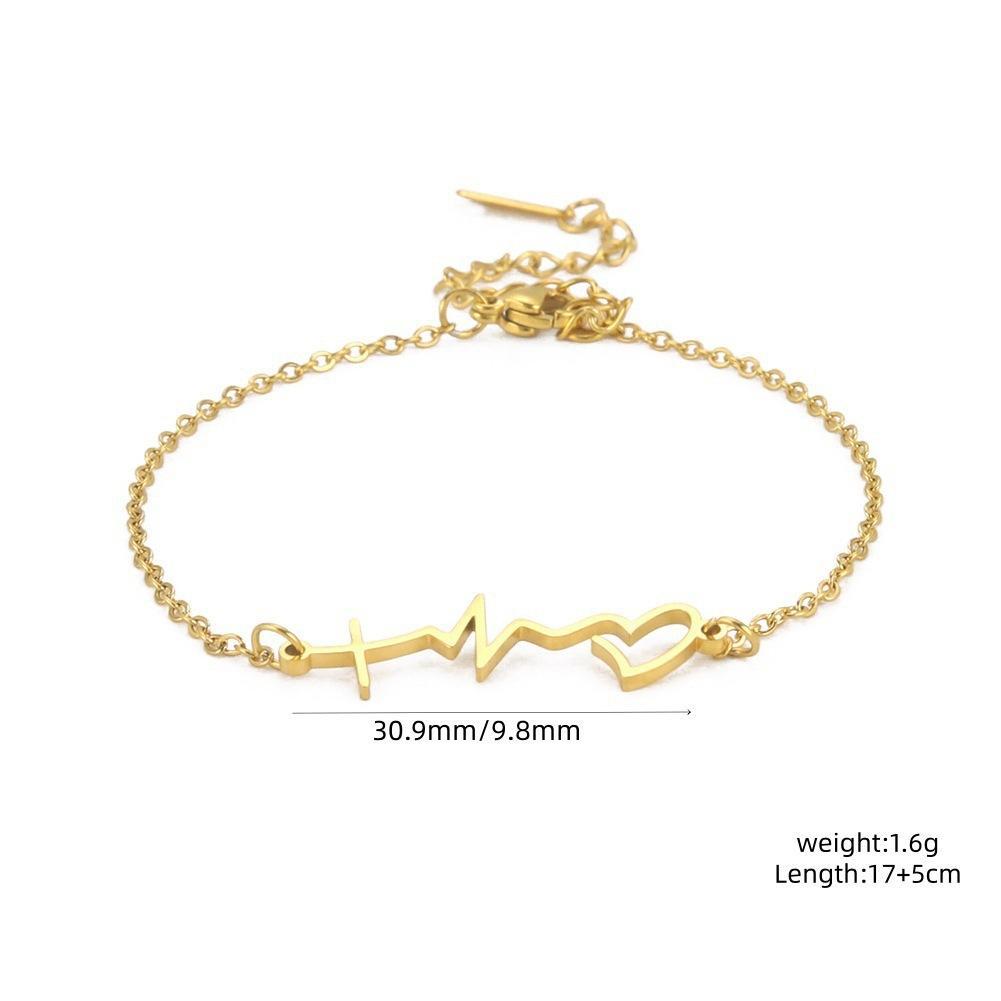 Summer New Women's Bracelet, Fashionable Ins-style Line ECG Design, Hollow Elegant Anklet_desvips.com