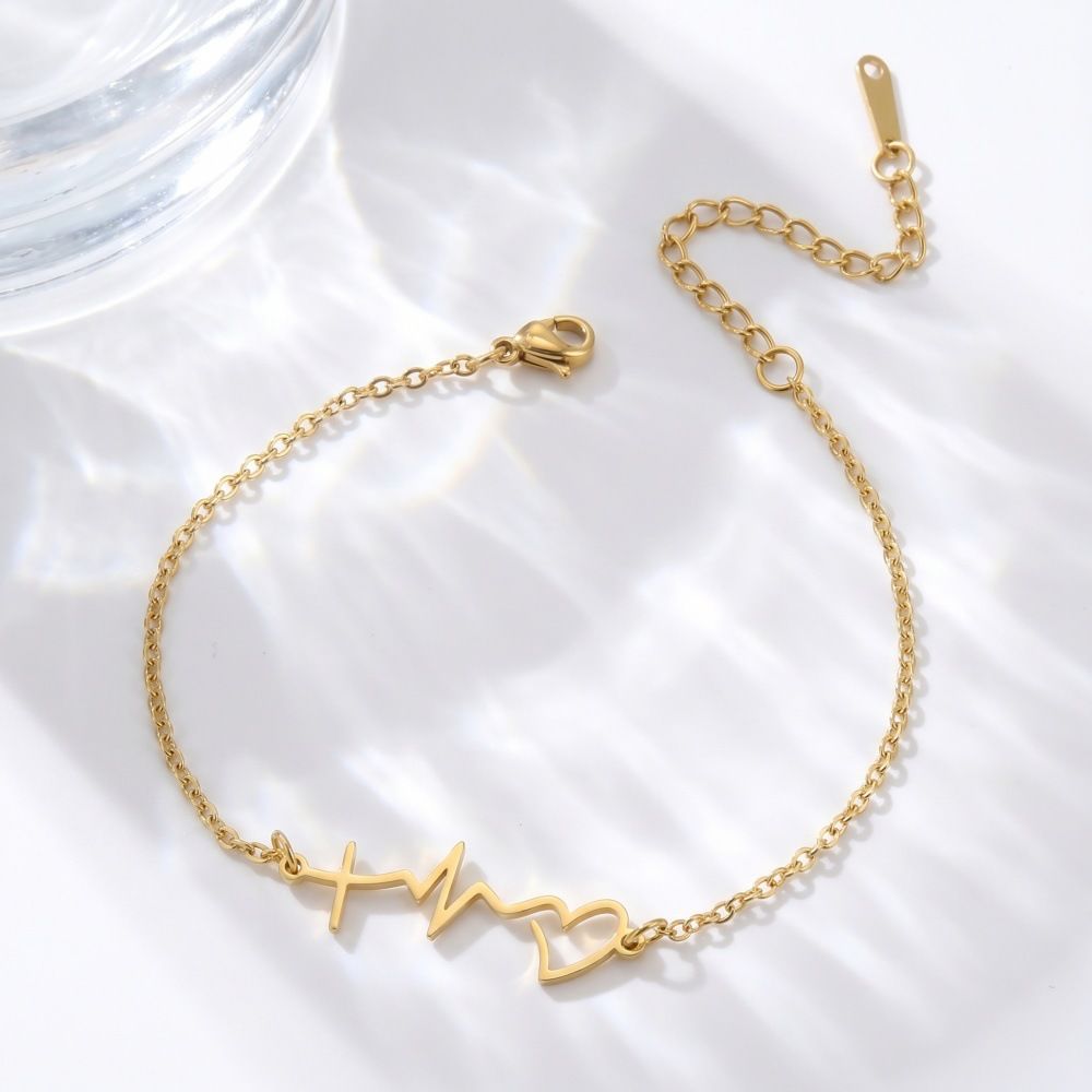 Summer New Women's Bracelet, Fashionable Ins-style Line ECG Design, Hollow Elegant Anklet_desvips.com