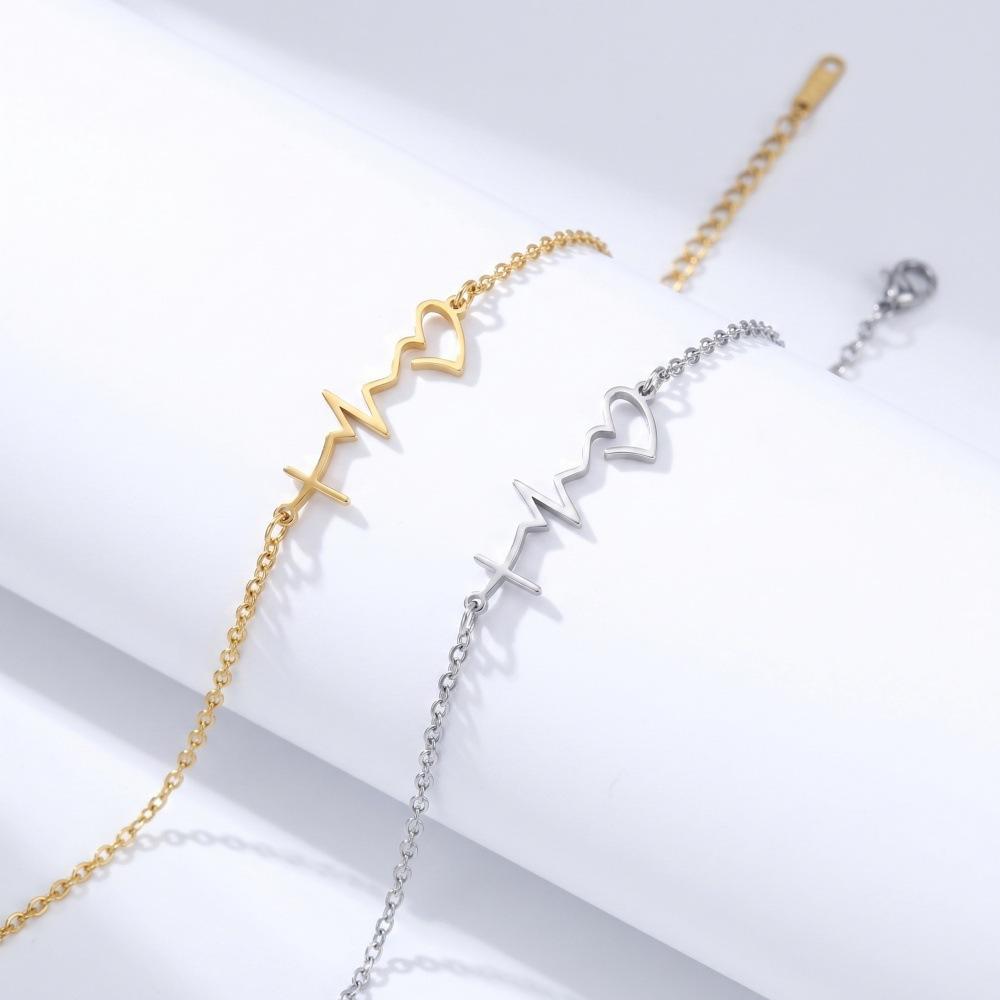 Summer New Women's Bracelet, Fashionable Ins-style Line ECG Design, Hollow Elegant Anklet_desvips.com