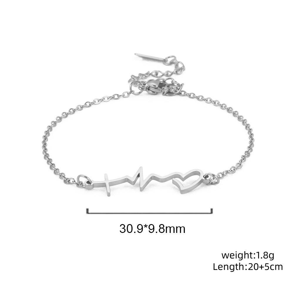 Summer New Women's Bracelet, Fashionable Ins-style Line ECG Design, Hollow Elegant Anklet_desvips.com