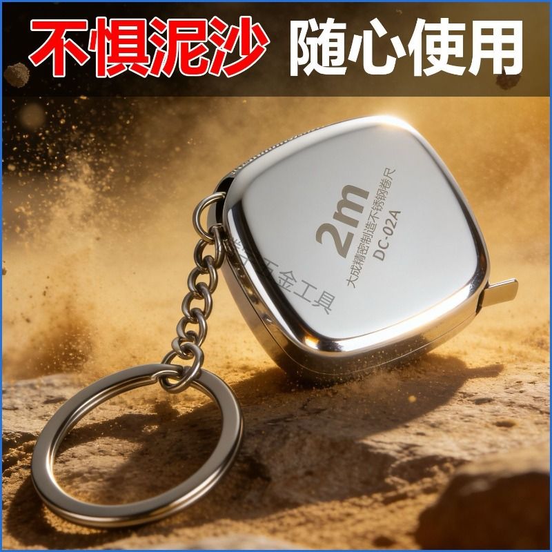 可水洗2m小卷尺钥匙扣迷你卷尺激光雕刻尺带礼品尺腰围尺定制