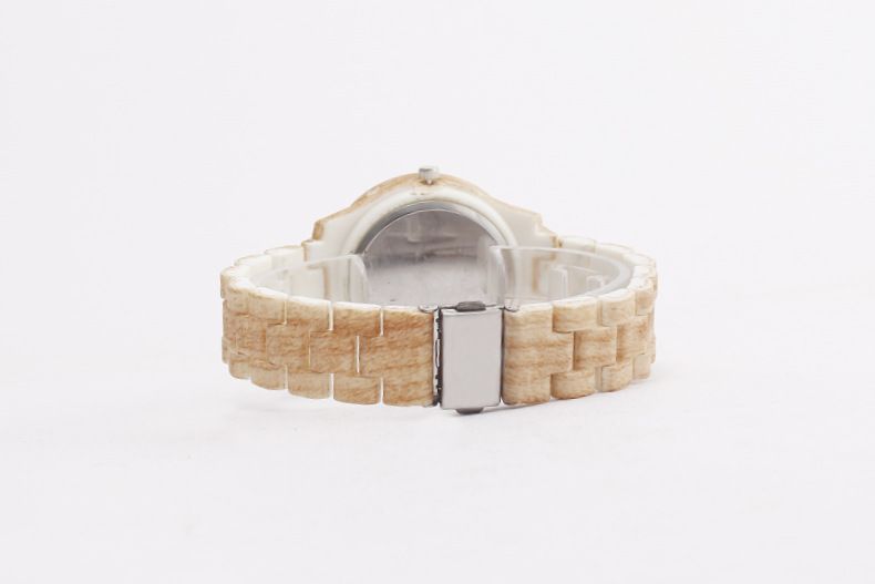 Men's Minimalist Quartz Watch With Wood Grain Dial And Strap_voghion.com