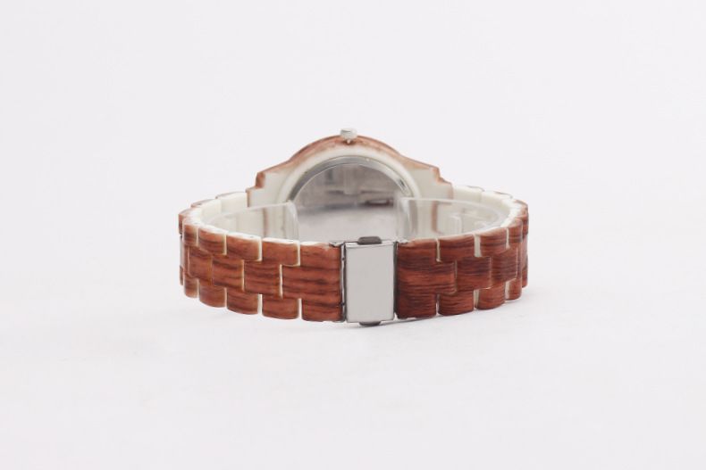 Men's Minimalist Quartz Watch With Wood Grain Dial And Strap_voghion.com