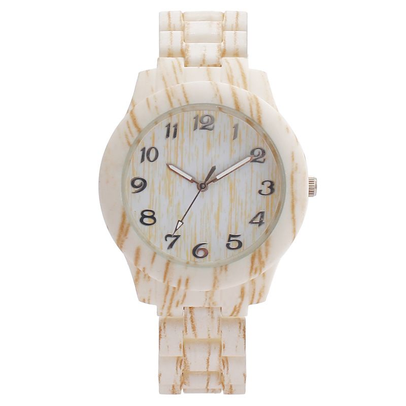 Men's Minimalist Quartz Watch With Wood Grain Dial And Strap_voghion.com