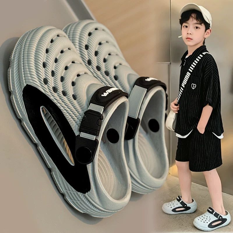 Boys' Summer Clogs, Children's Non-slip Sandals, New Sports Dual-use Popular Beach Shoes For Boys And Older Children_voghion.com