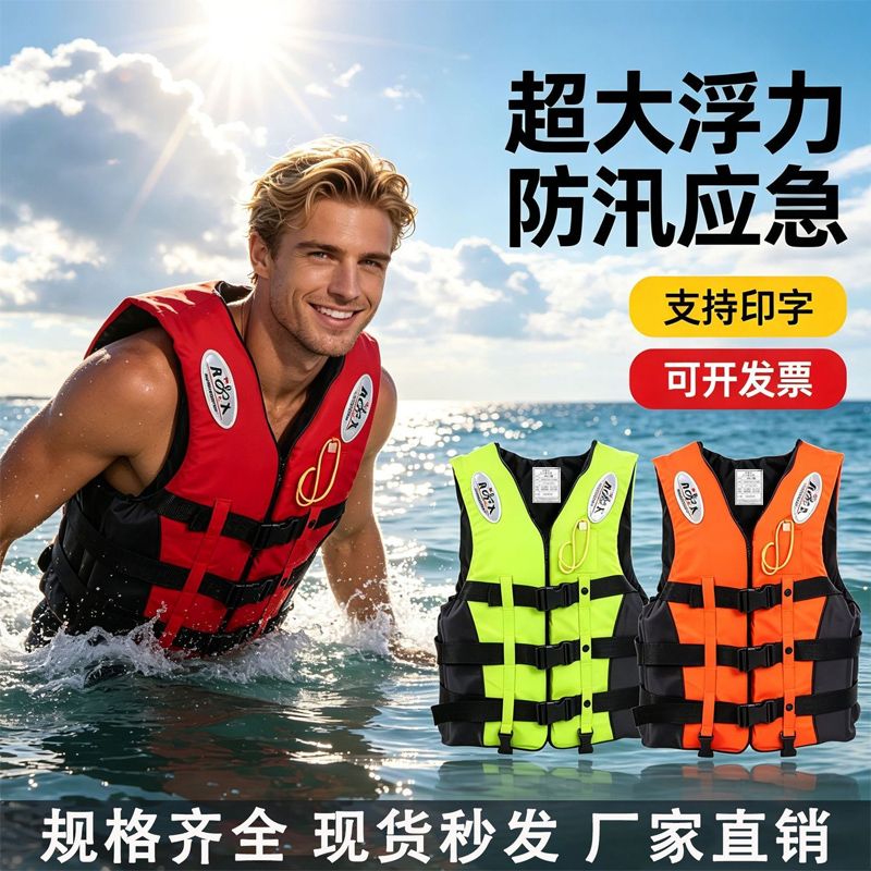 救生衣成人大人大浮力防汛儿童钓鱼户外水上应急马甲漂流救援装备