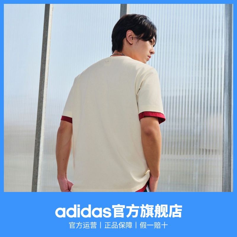 adidas阿迪达斯官方三叶草男装夏季宽松纯棉运动上衣圆领短袖T恤 图片 2