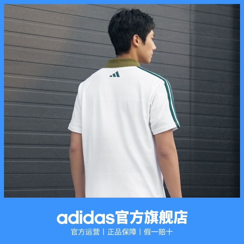 adidas阿迪达斯轻运动男夏季学院风纯棉休闲针织圆领上衣短袖T恤 图片 2