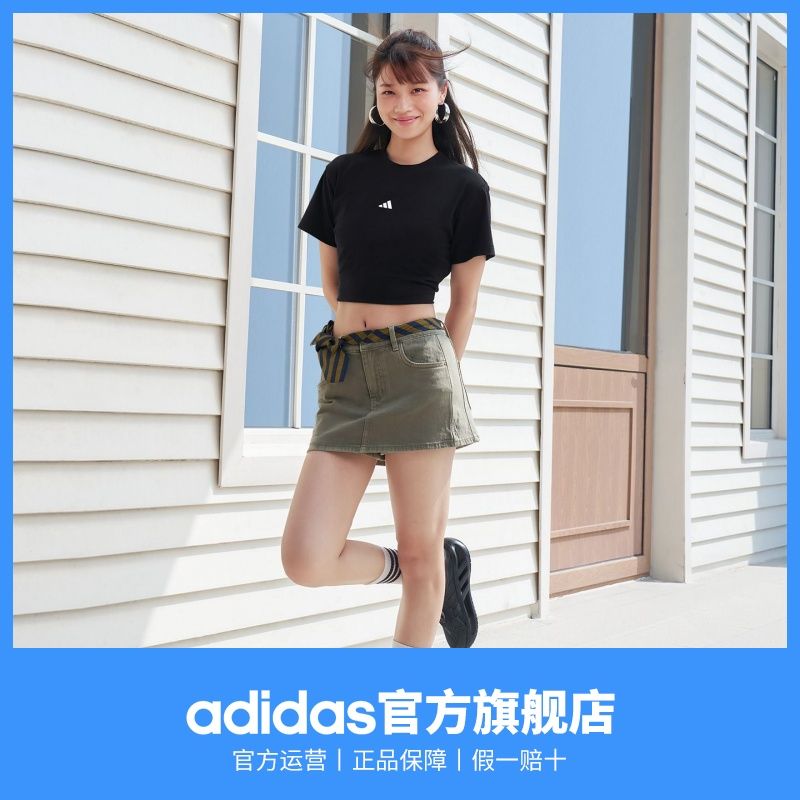 adidas阿迪达斯官方轻运动女夏季舒适休闲简约针织圆领短袖T恤 图片 3